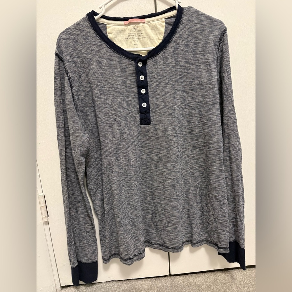 Apolis Global Citizen Long Sleeve Henley Button Up SZ M